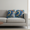 Echoes In Blue Cushion - Linen Style